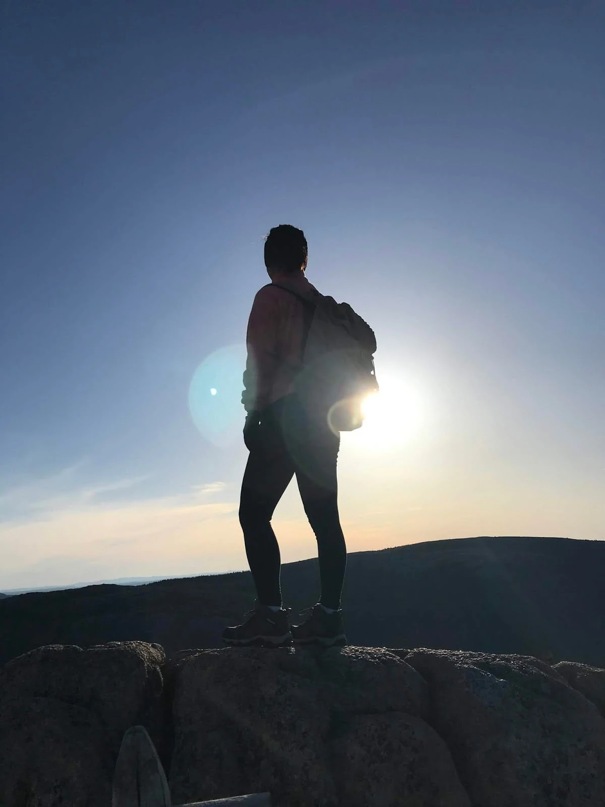 silhouette hiking