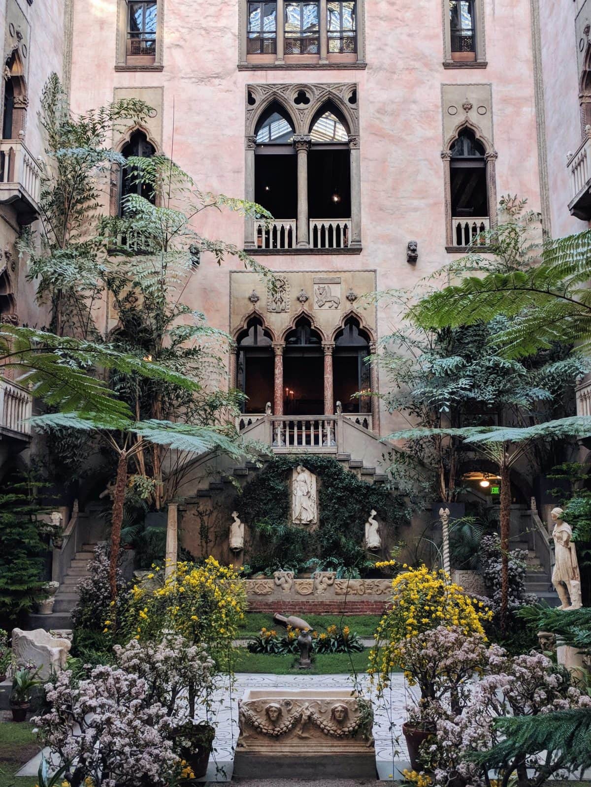 The lush courtyard in Boston's Isabella Stewart Gardner Museum