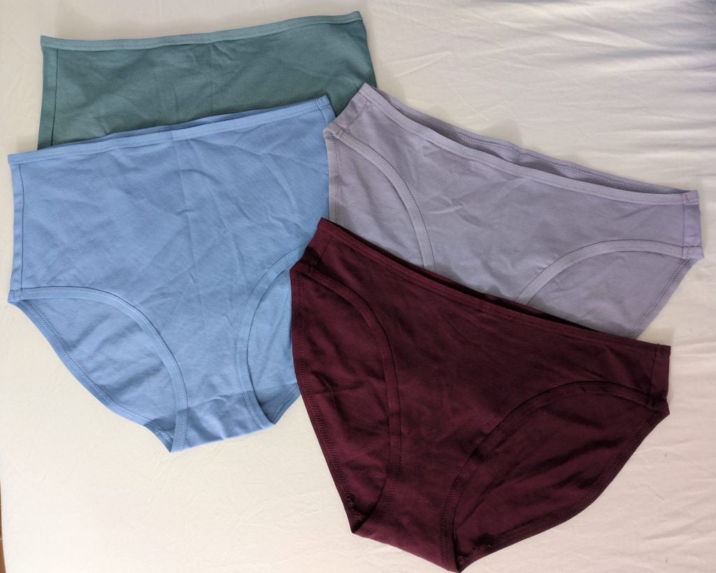 Pact underwear brief and bikini lying flat