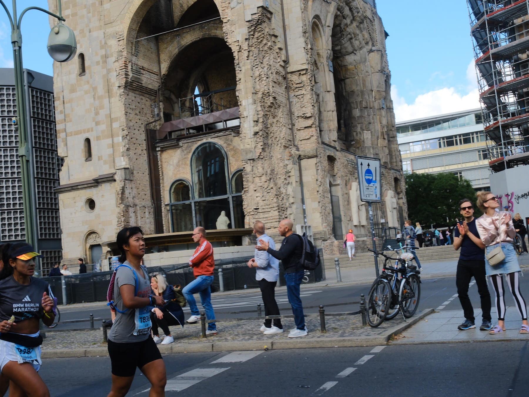 Me near the Kaiser Wilhelm Memorial Church around the 30k mark of the Berlin Marathon