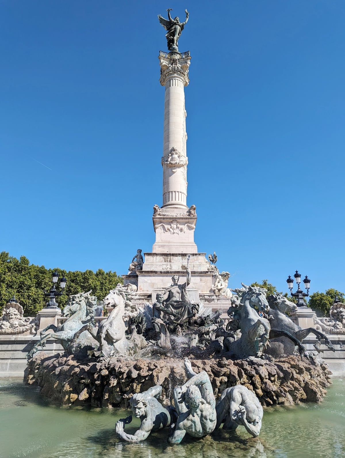 Monument aux Girondins in Bordeaux, France on a clear day