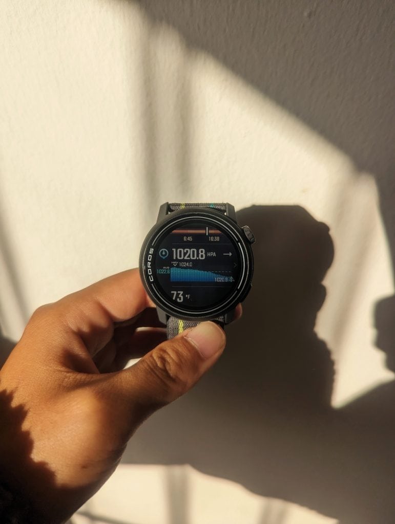 Barometric data on the COROS PACE 3
