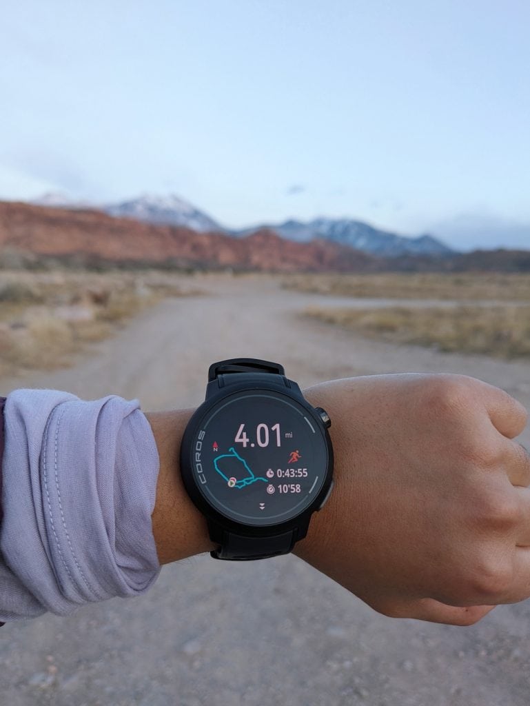COROS PACE Pro screen after a run