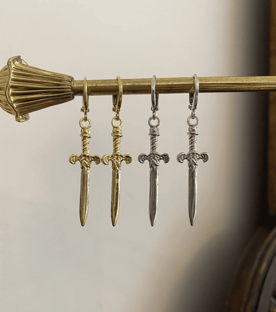 Sword dangle earrings