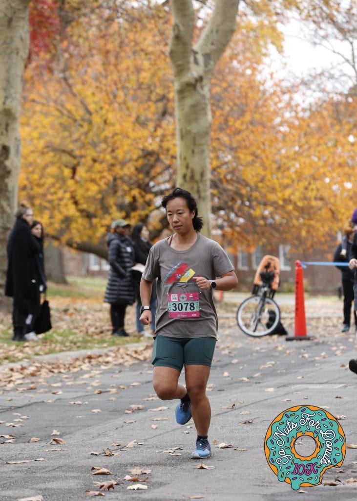 Me looking dead during the Go Nuts for Donuts 10k