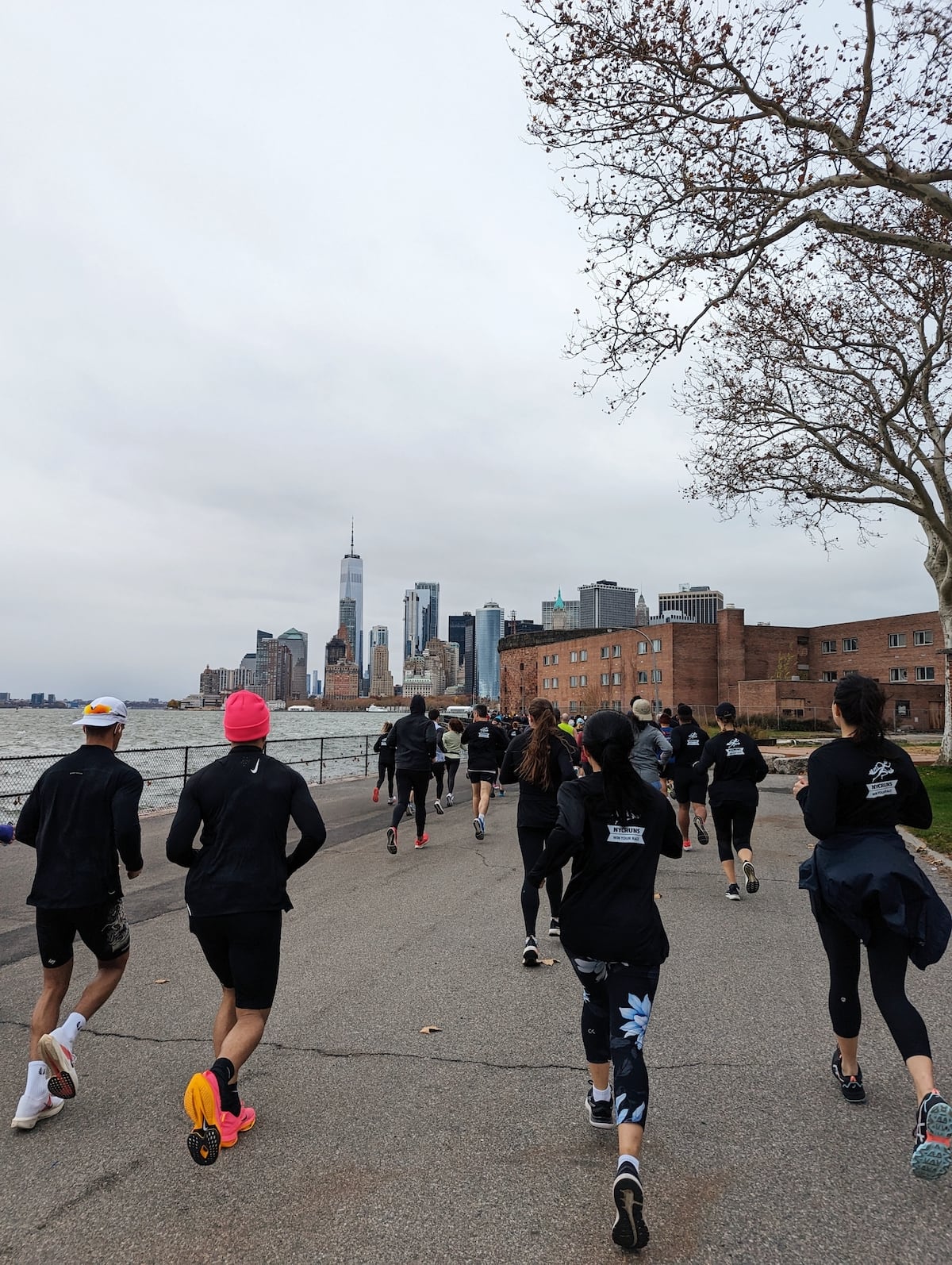 Start of the Go Nuts for Donuts 10k with the NYC skyline in the background