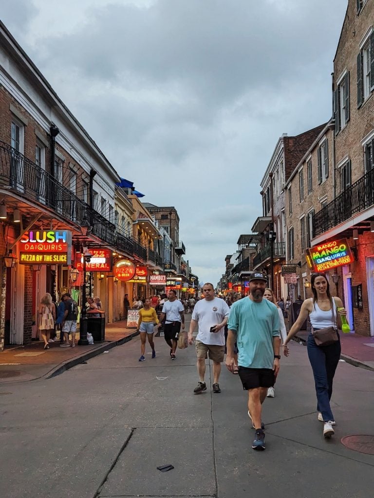 Bourbon Street at night