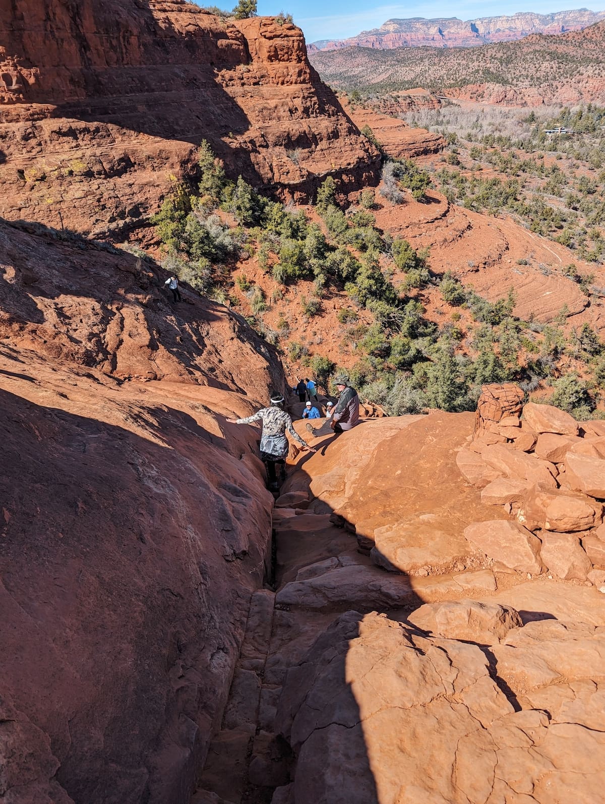 Scrambling to get up Cathedral Rock