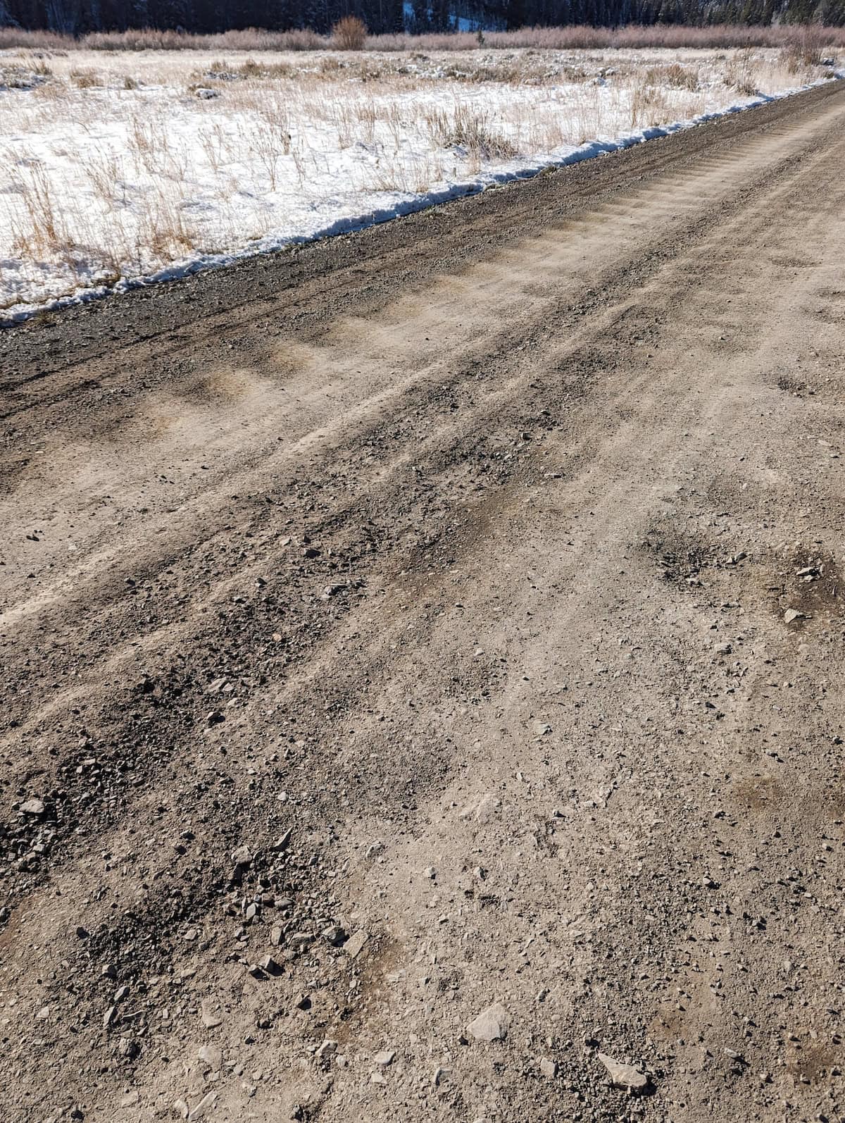 Potholes on Trail Creek Road