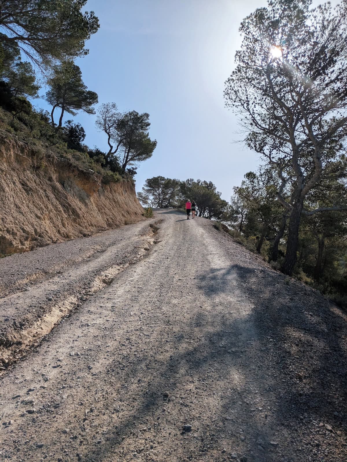 Steep gravel hill during the 3 Dias Trail Ibiza