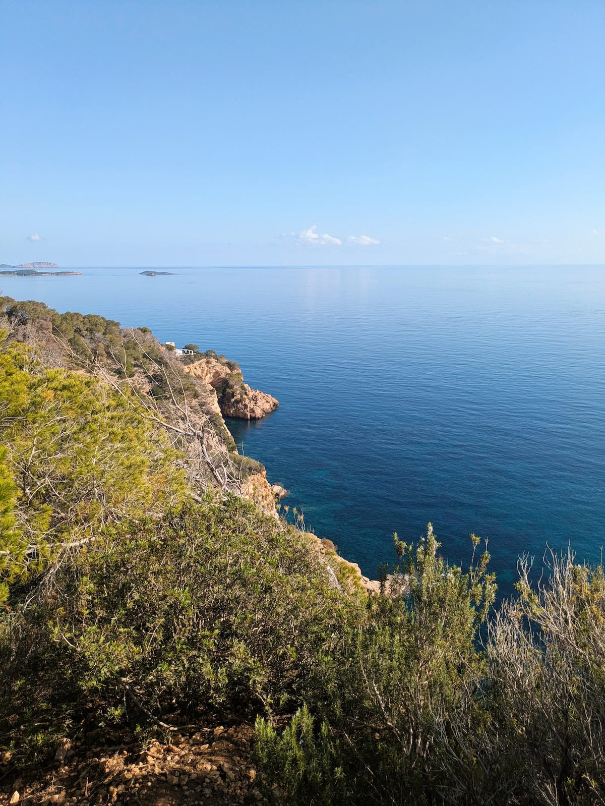 View of the ocean while running the 3 Dias Trail Ibiza