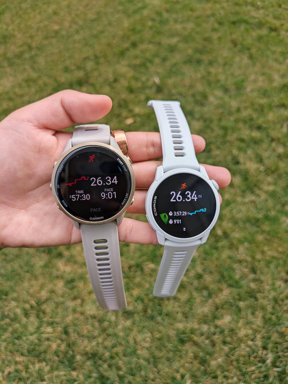 Forerunner 970 and PACE 4 with my Mesa Marathon run stats
