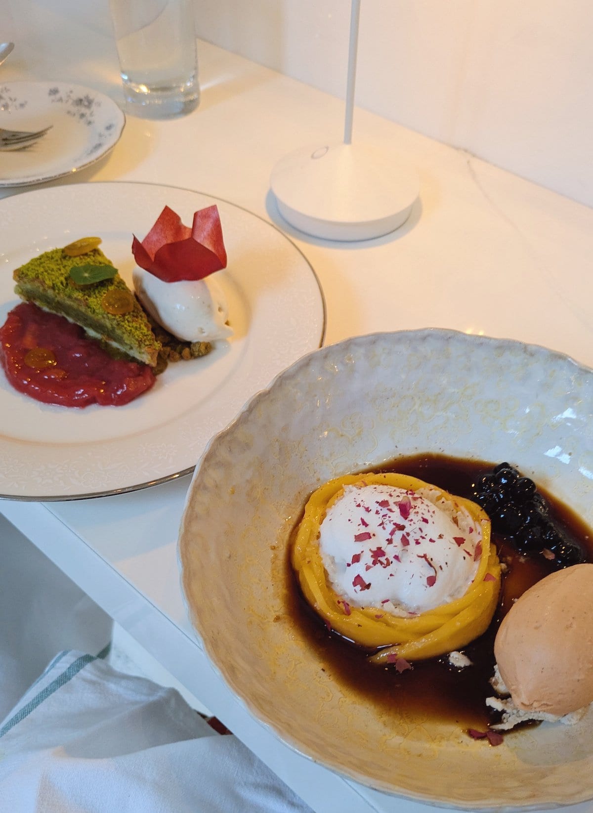 Dessert at abcV, a fancy veggie restaurant in Manhattan