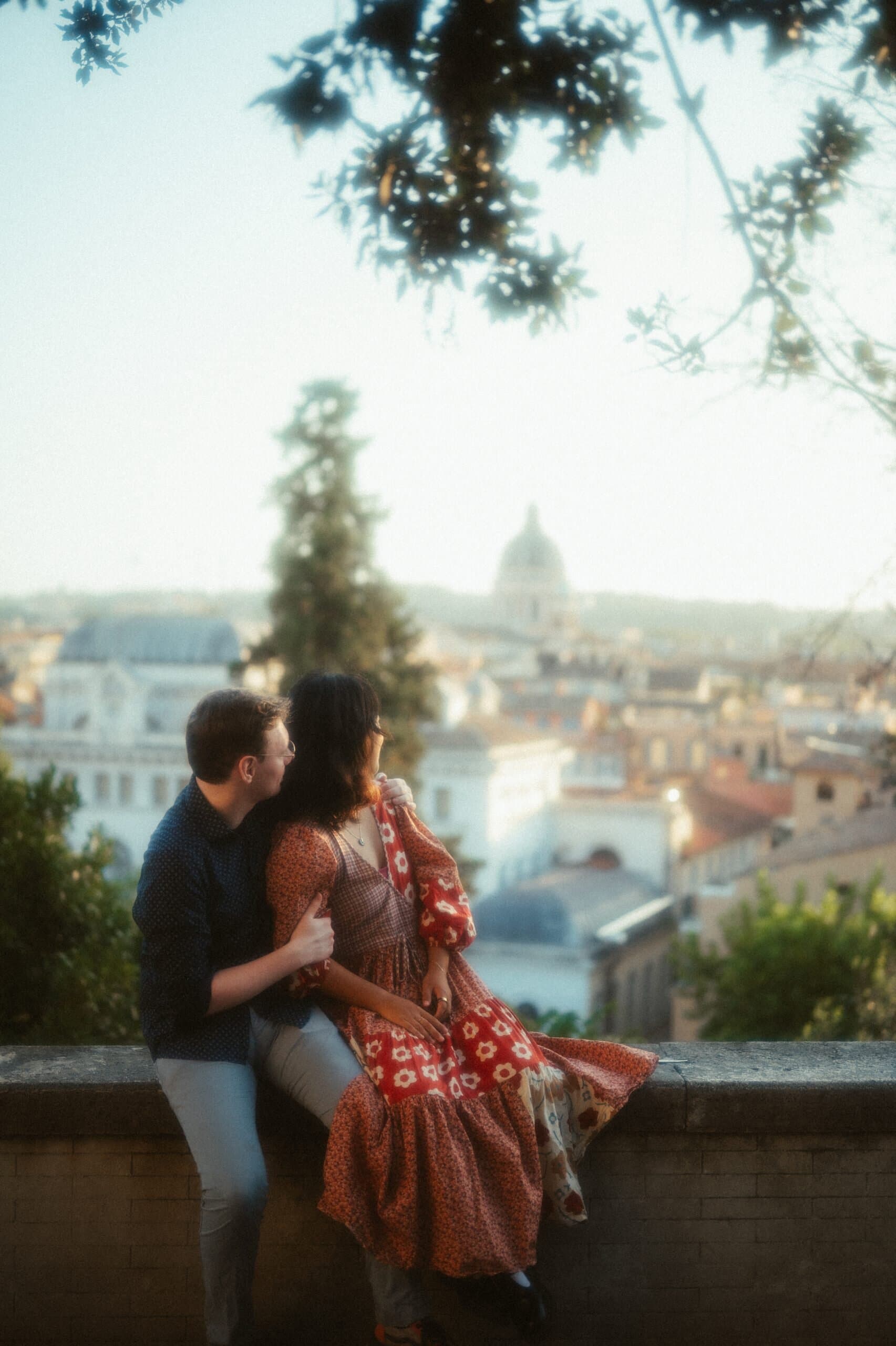 Photo of me and my partner overlooking the Rome skyline