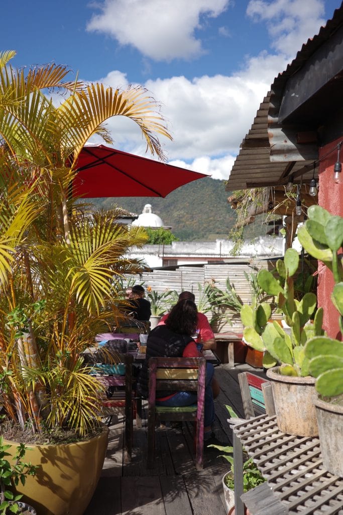 La Boheme Cafe rooftop terrace in Antigua