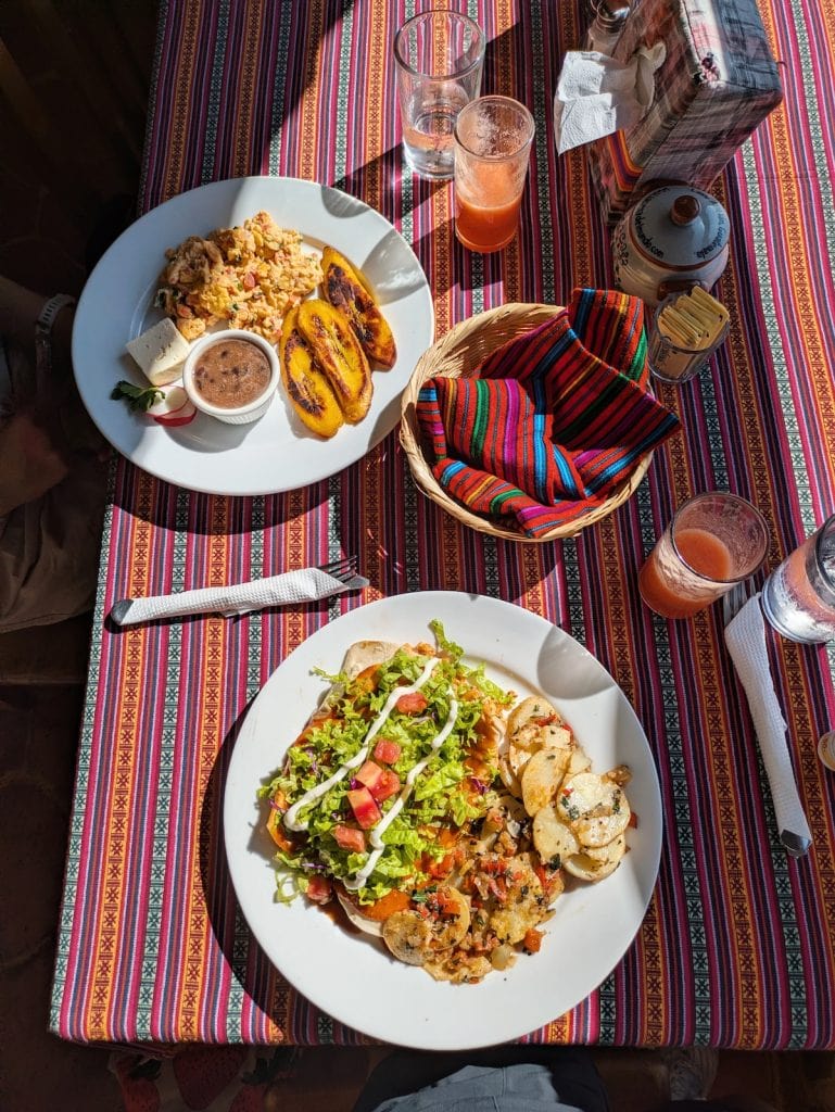 Breakfast foods at La Casa del Mundo