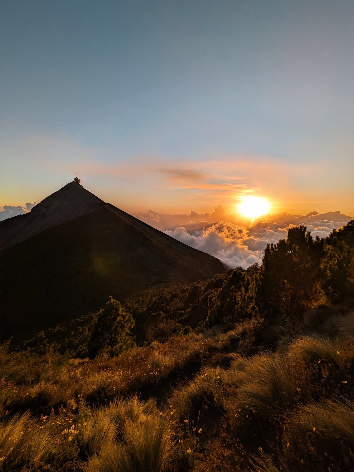 Sunset by Fuego from Acatenango. We're above the clouds