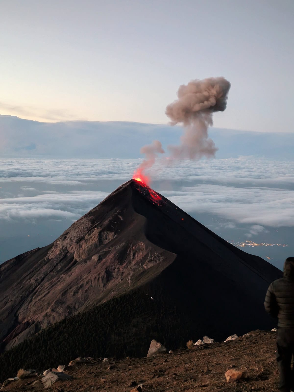Sunrise over Fuego Volcano