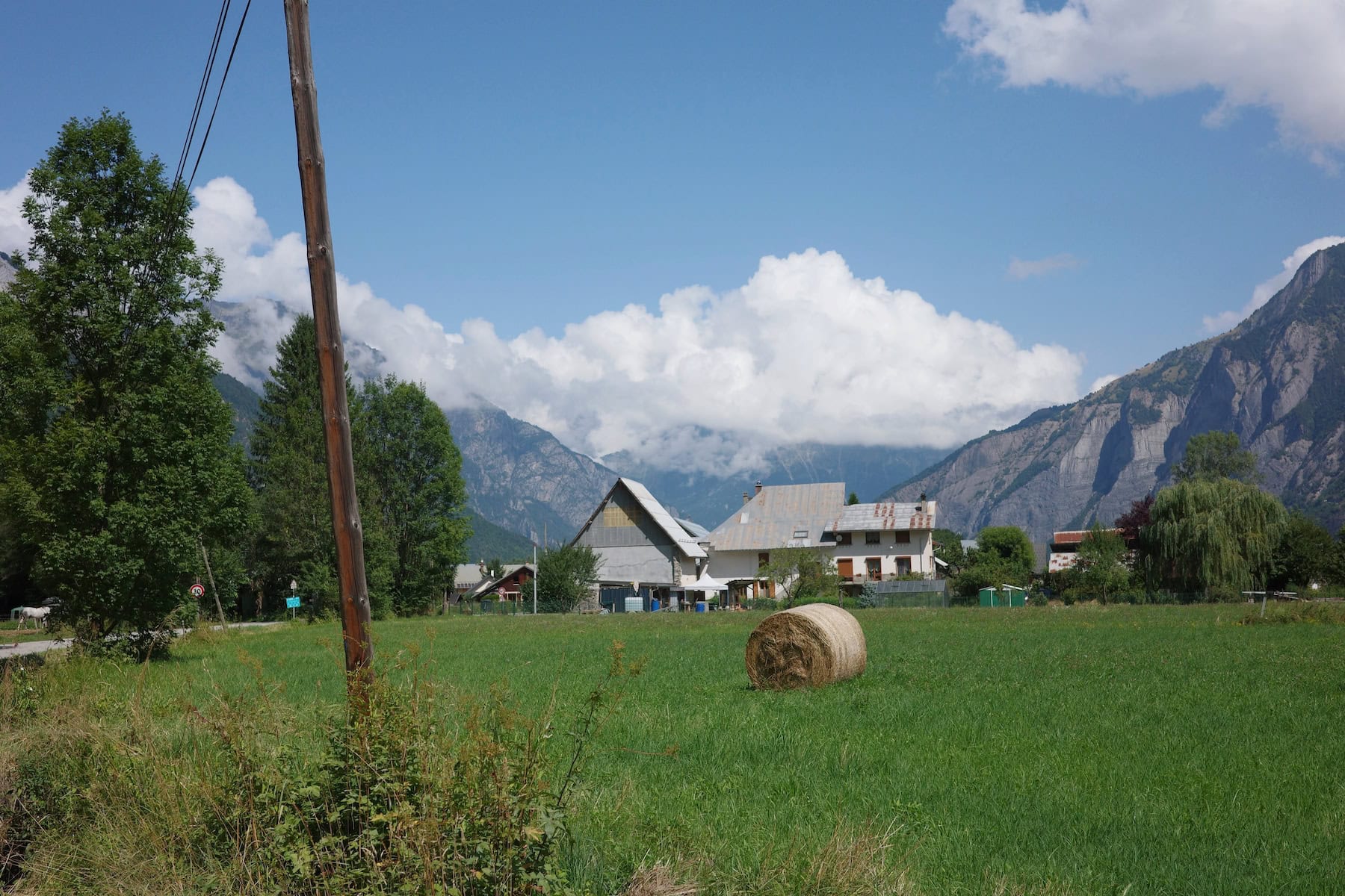 Farmland on the last stretch of the GR54