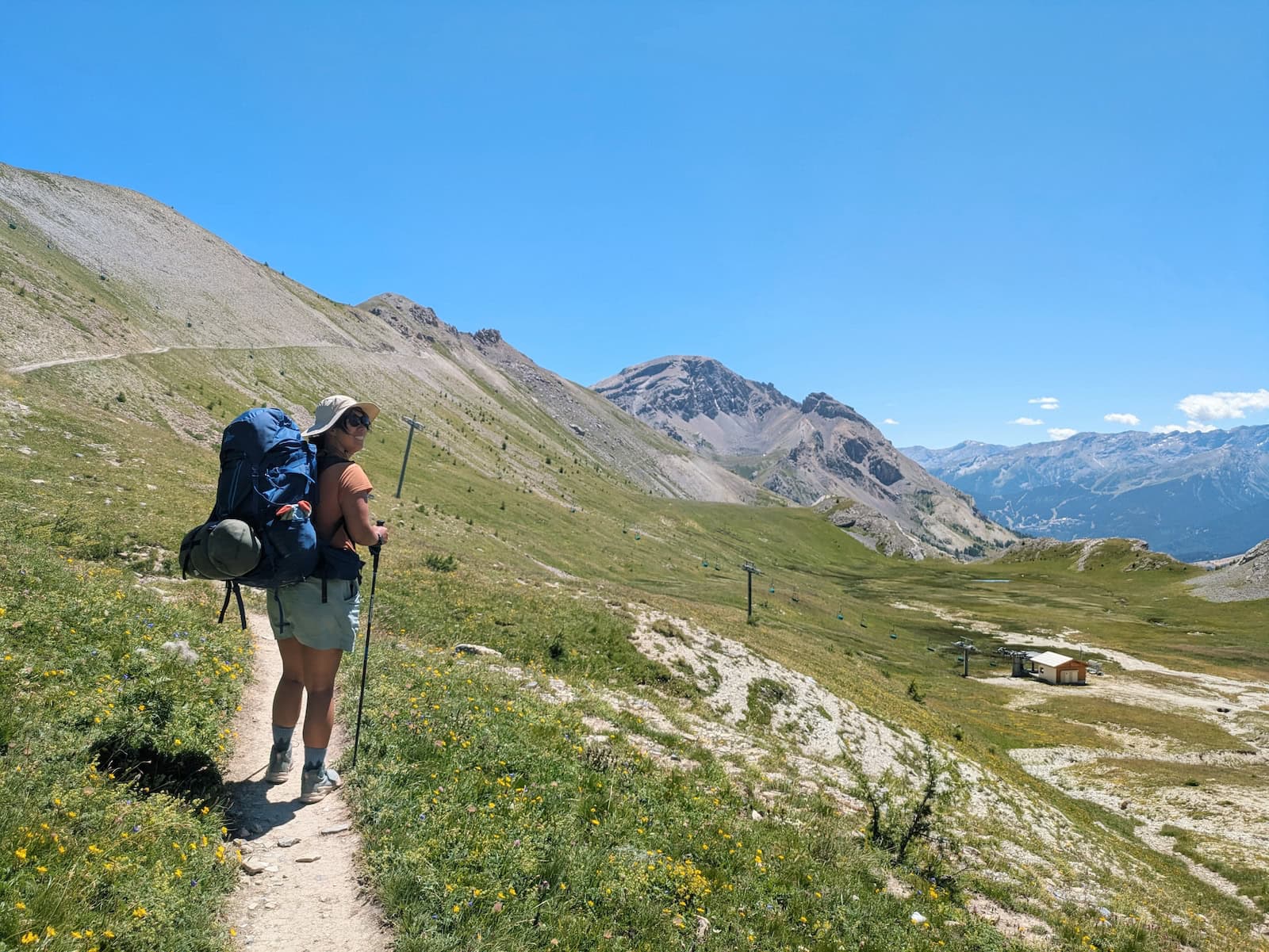 Me hiking down Col de l'Eychauda