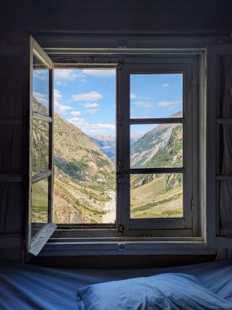 View of the valley from Refuge des Bans window