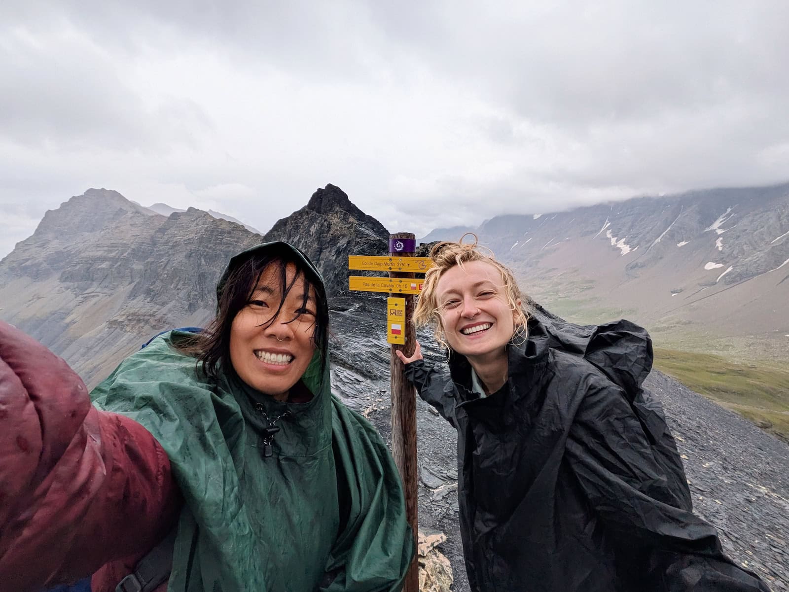 Me and Tessa taking a selfie at Col de l'Aup Martin peak