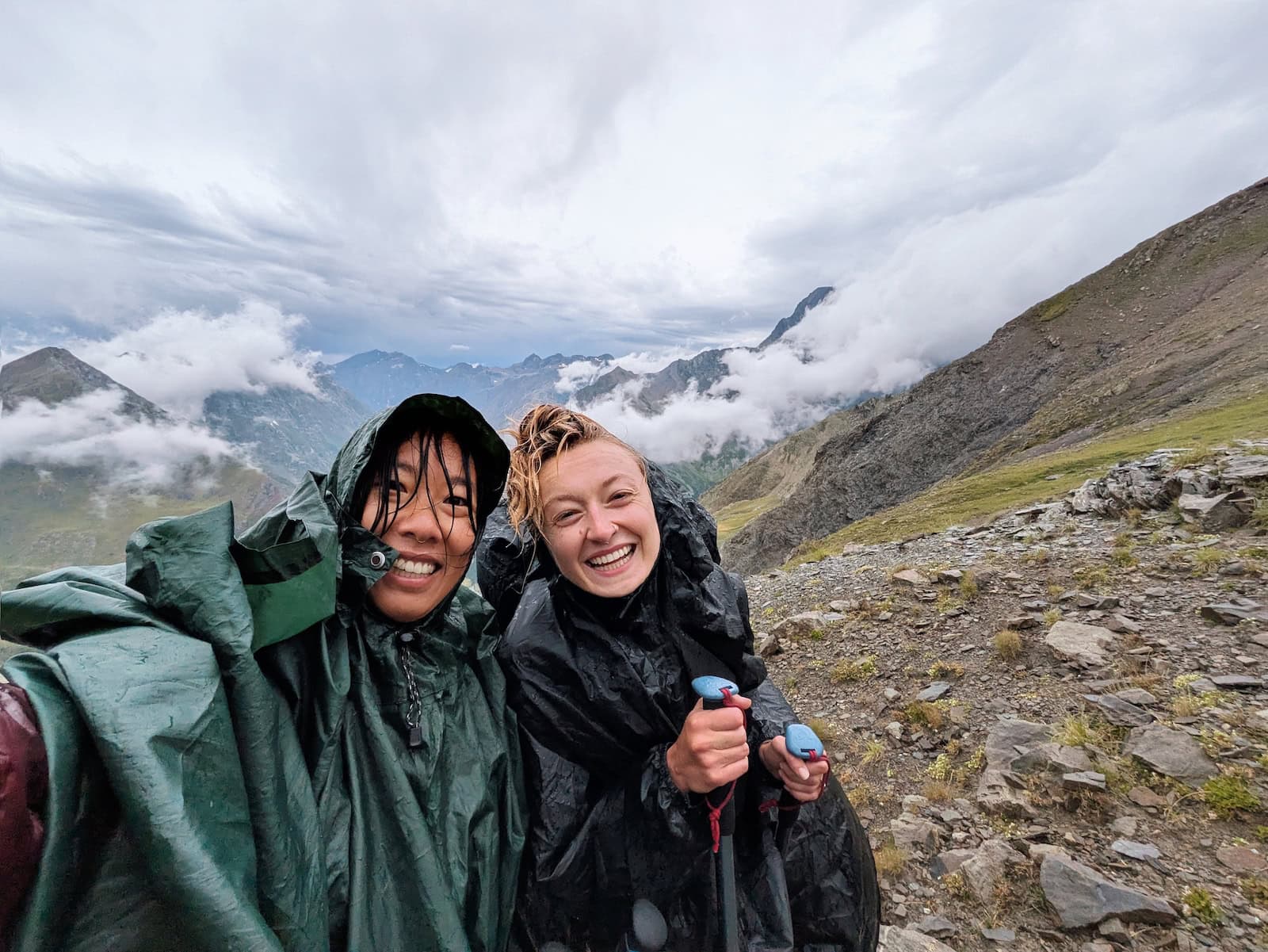 Me and Tessa taking a selfie in our rain ponchos