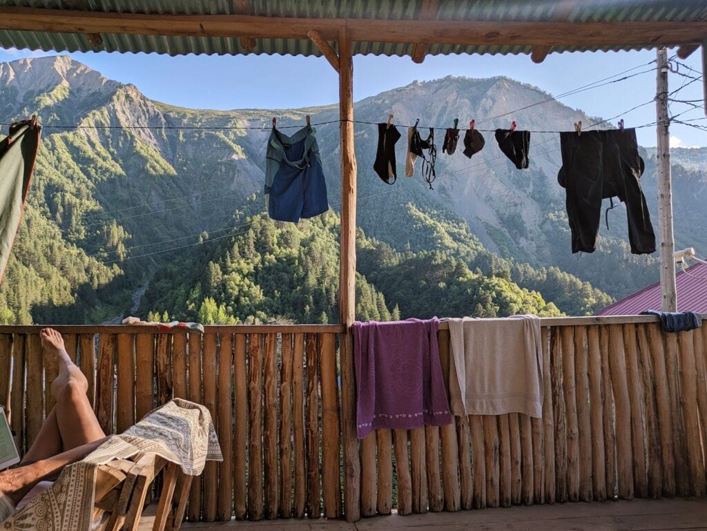 Clothes hanging to dry at Guest House BETQIL