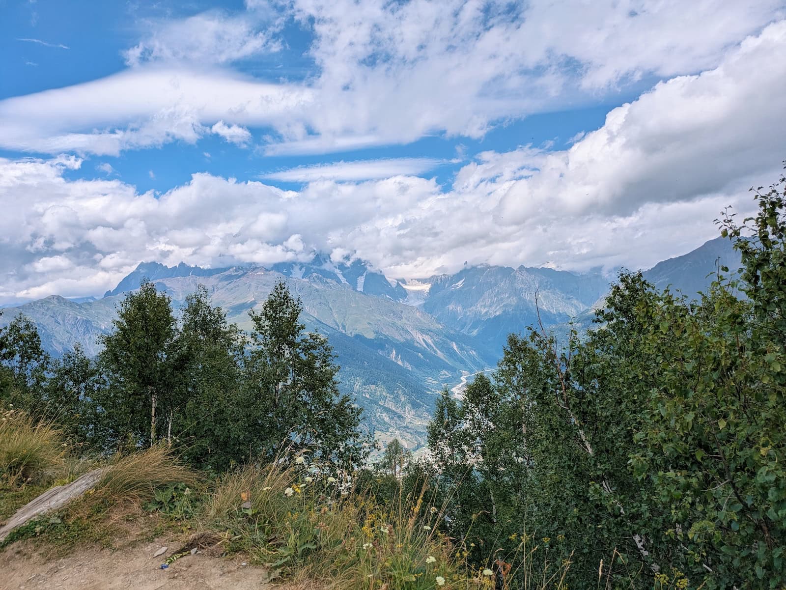 Viewpoint of snow-capped mountains at Hatsvali Ski Resort