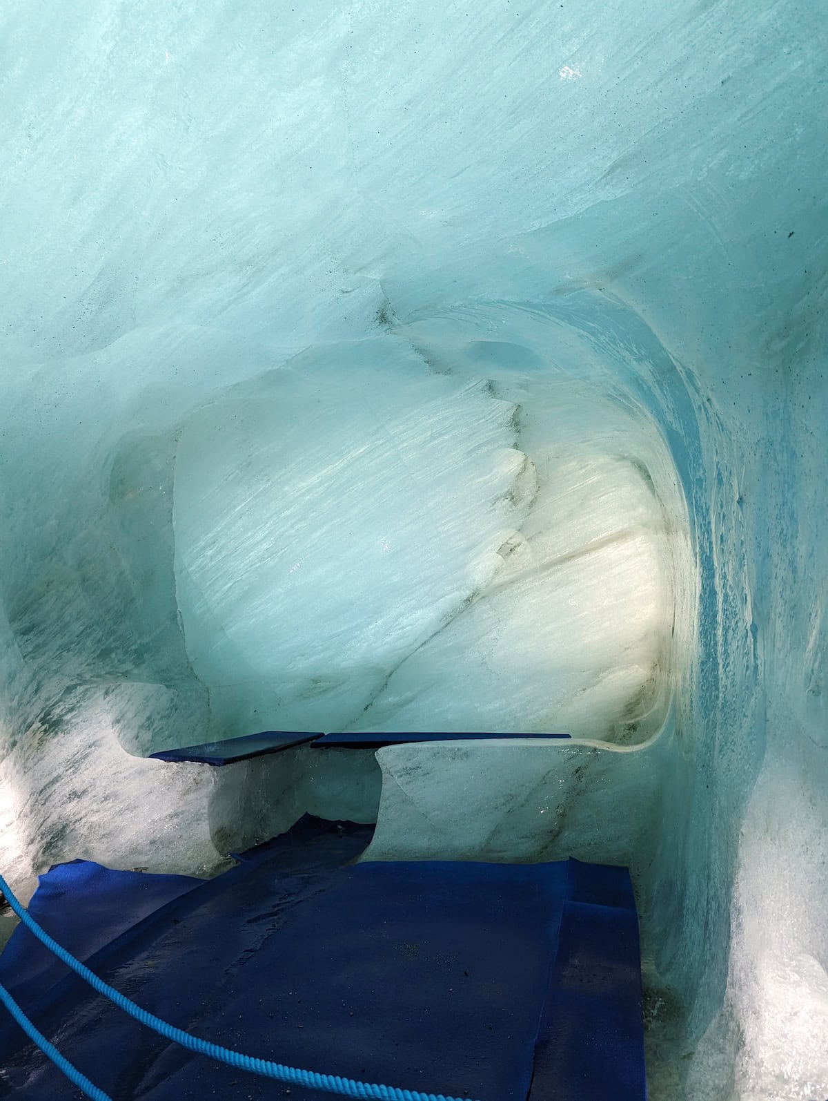 Roped off bench in Mer de Glace