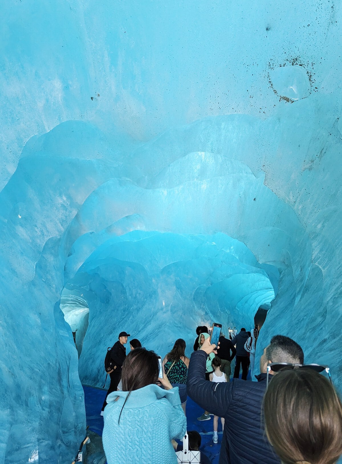 People taking pictures in Mer de Glace