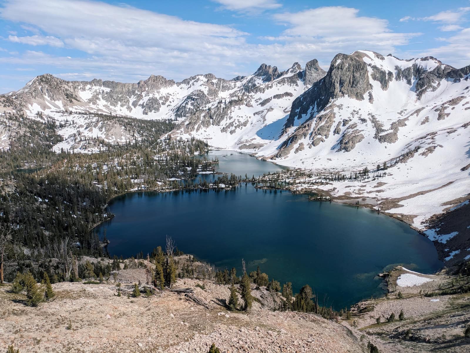 view of Twin Lakes from above