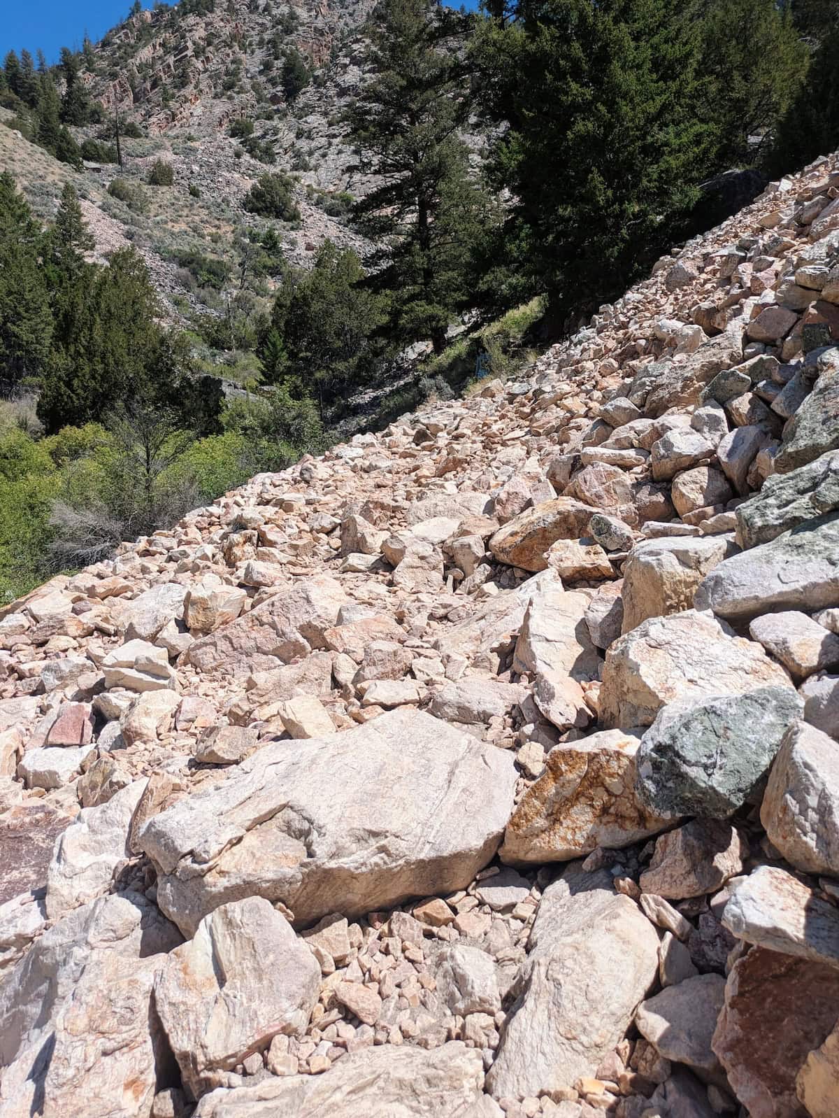 Very rocky path to Goldbug Hot Springs